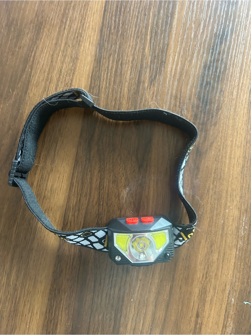 Black LED Headlamp with Yellow Accents
